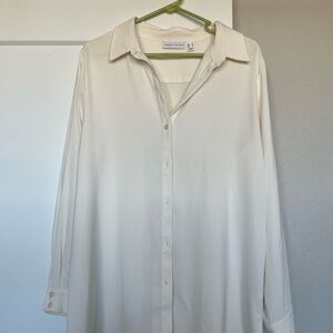Susan Graver Cream Button Down Shirt